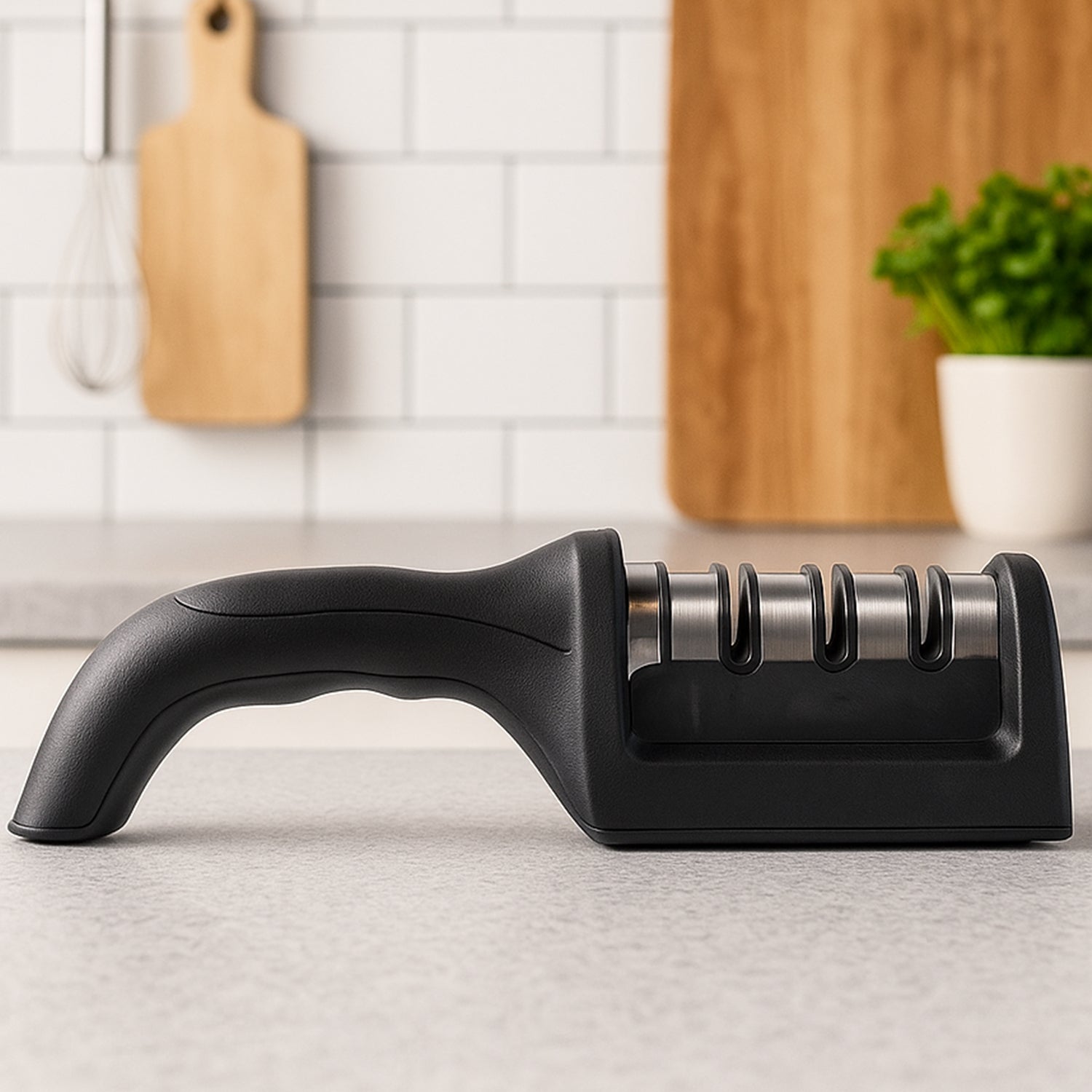 Manual Red & Black Knife Sharpener 3 Stage Sharpening Tool for Ceramic Knife and Steel Knives. - Image 6