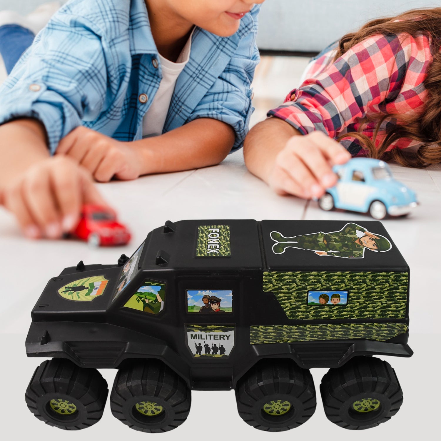 Big Military 8-Wheel Plastic Car Toy (1 Pc) - Image 3