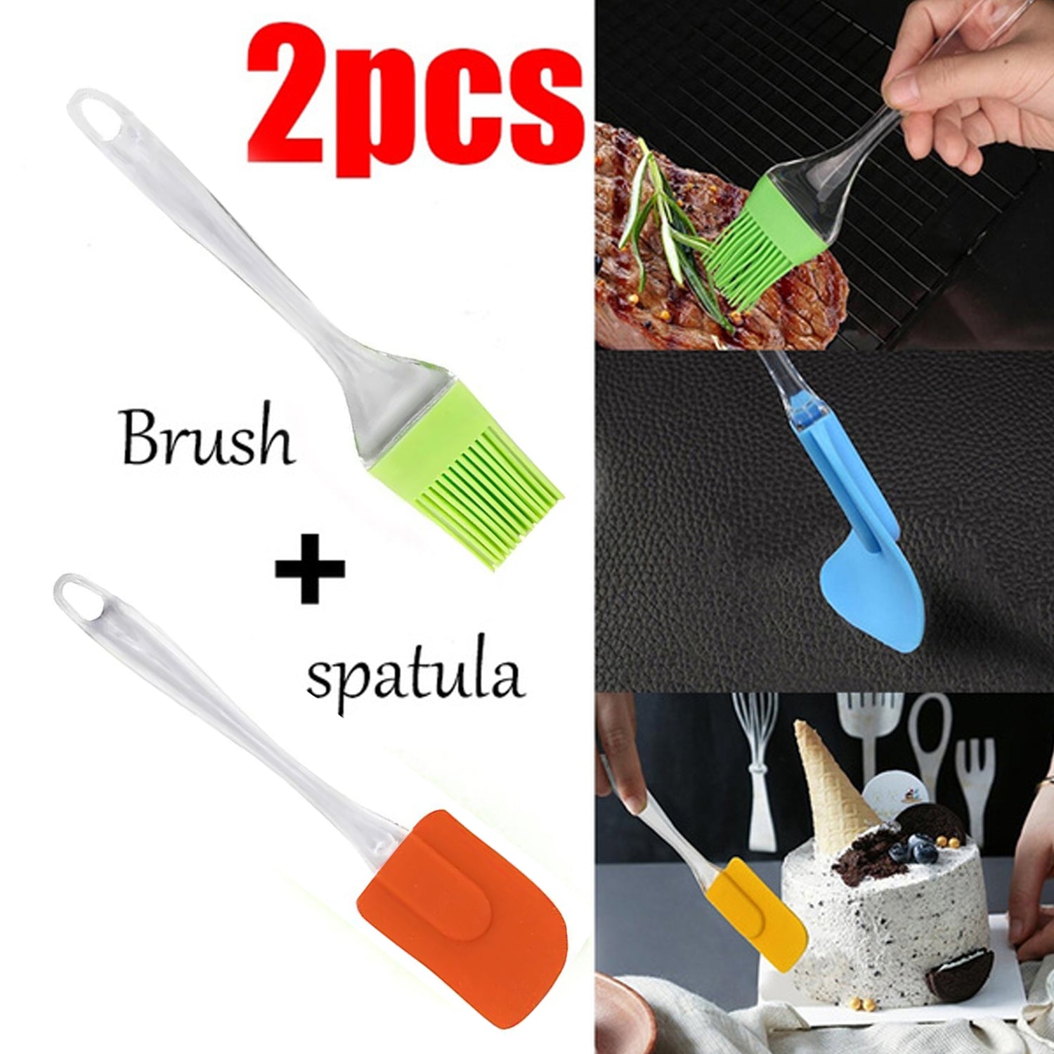 2 in 1 Combo of Big Brush & Spatula Set (2 Pcs Set) - Image 3