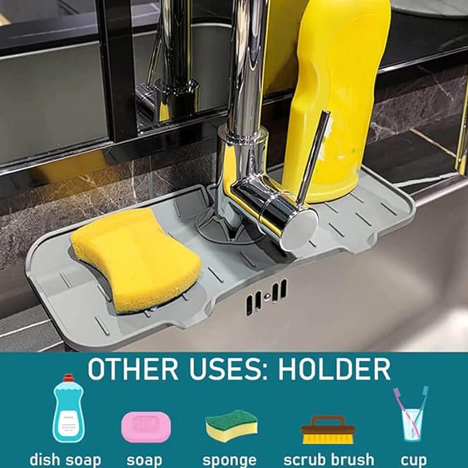 Silicone Sink Faucet Pad / Mat (1 Pc / 33x12 Cm) - Image 4