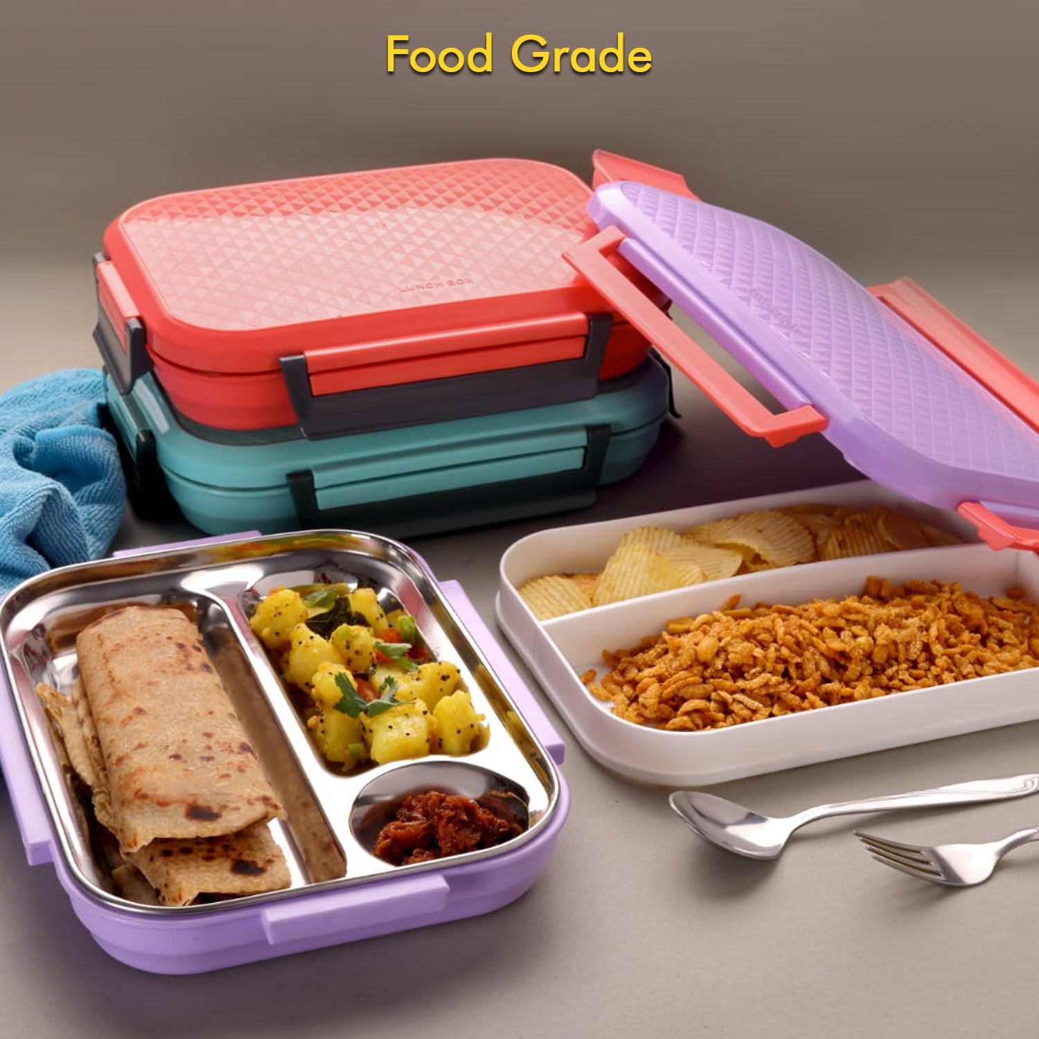 Premium Multi-Compartment Steel Lunch Box for Office, School & Travel - Image 3