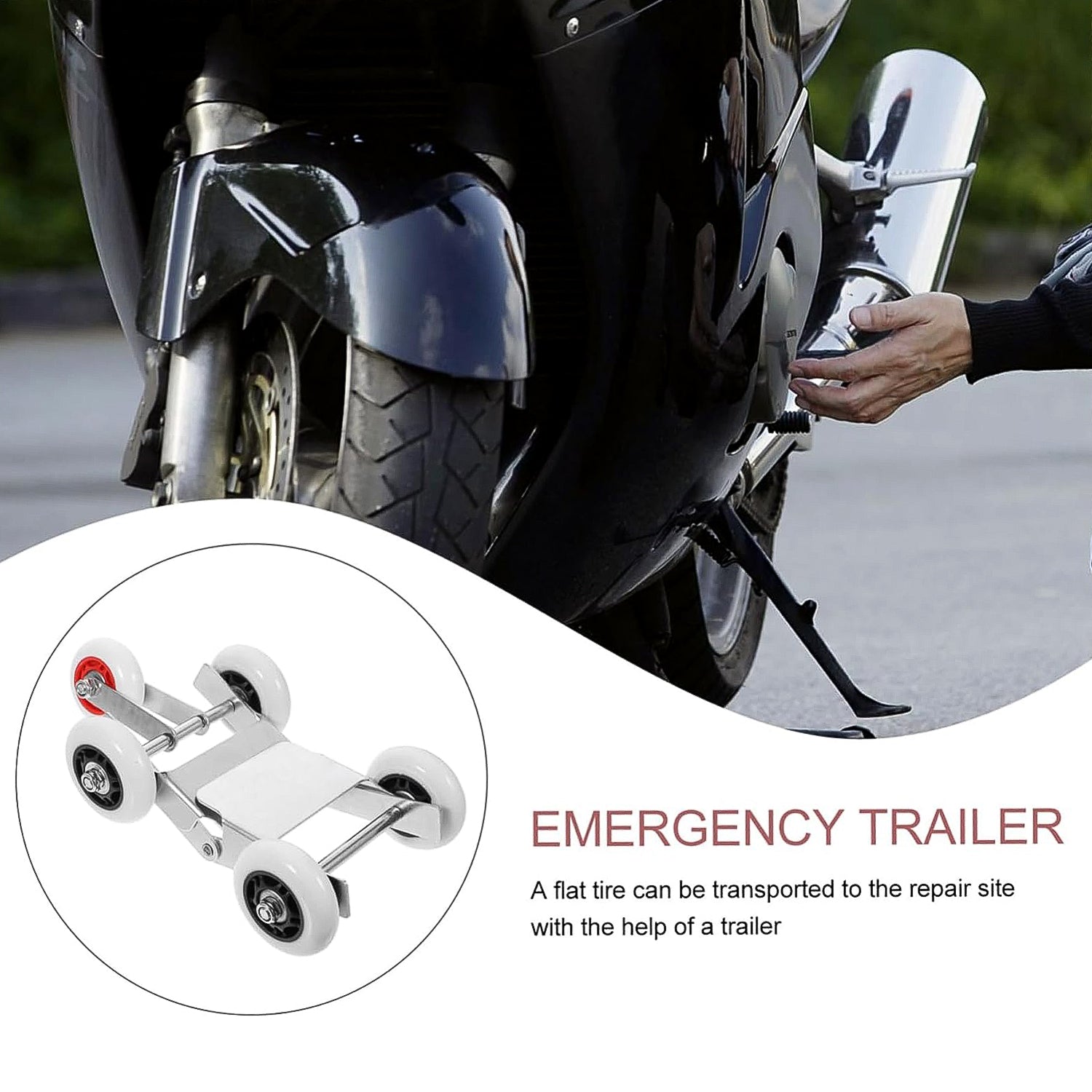 Heavy-Duty Motorcycle Front Wheel Parking Roller Stand (1 Pc) - Image 4