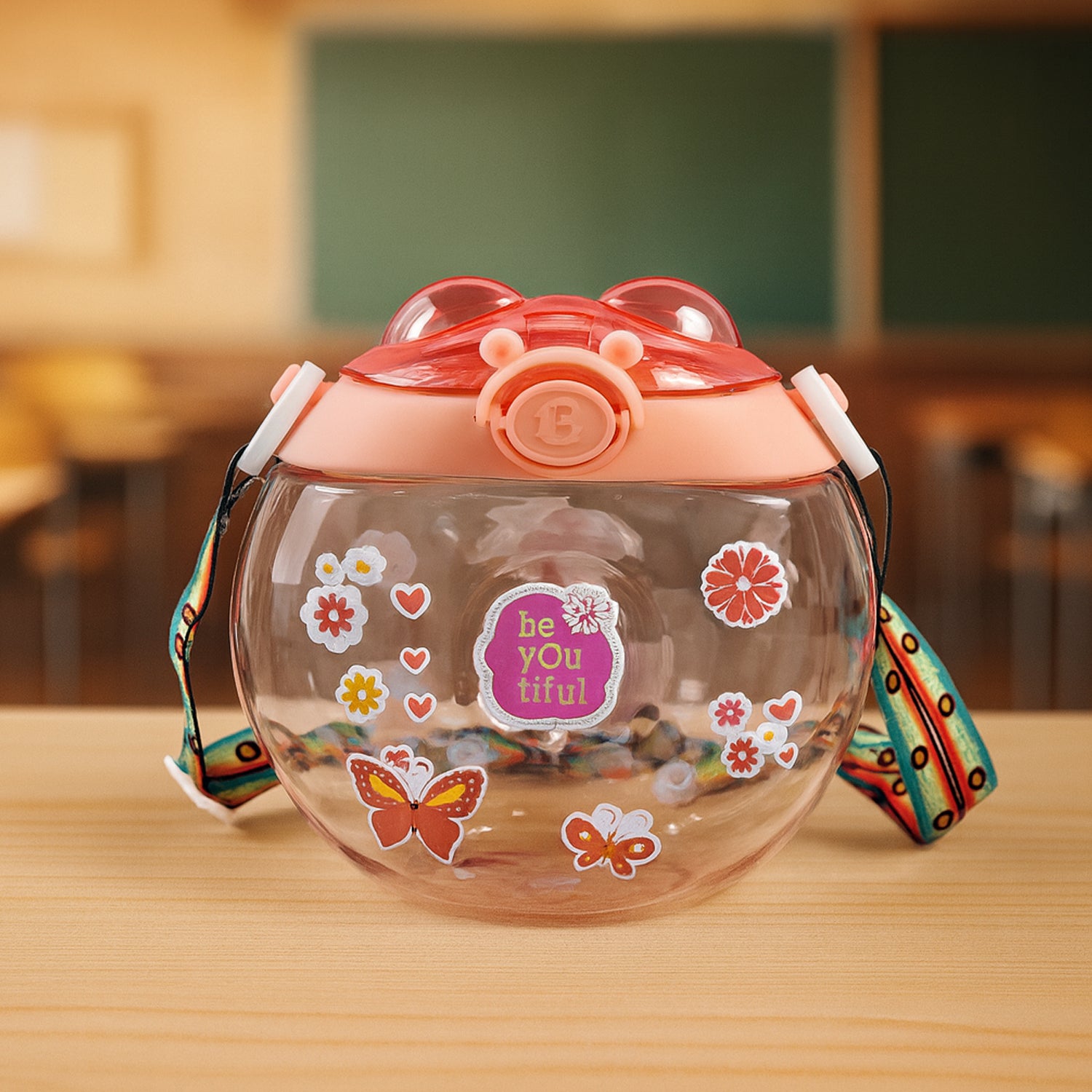 Round Belly Shape Kids Water Bottle (400Ml / 1 Set )