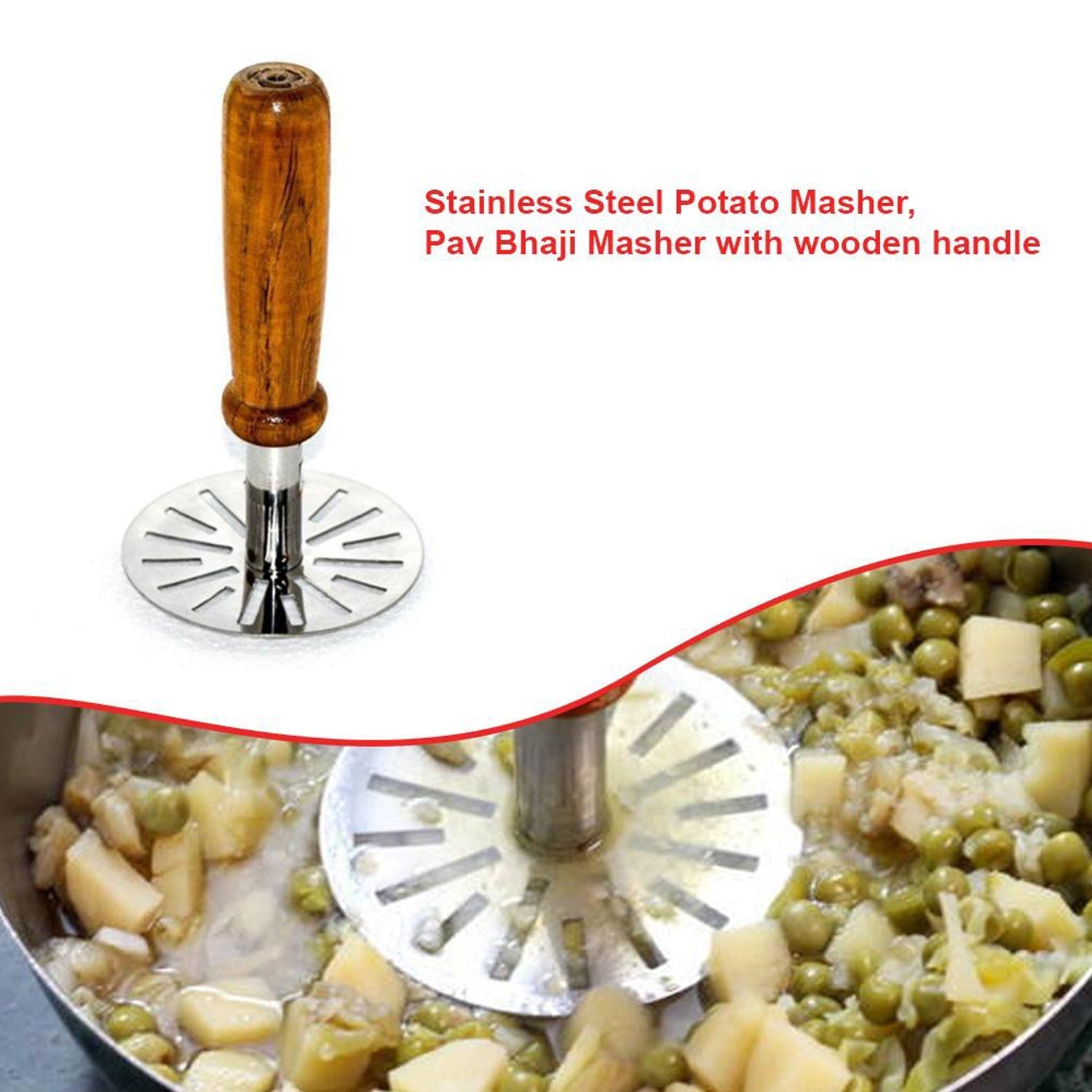 Paubhaji Masher used in all kinds of household and kitchen places for mashing and making paubhajis. - Image 5