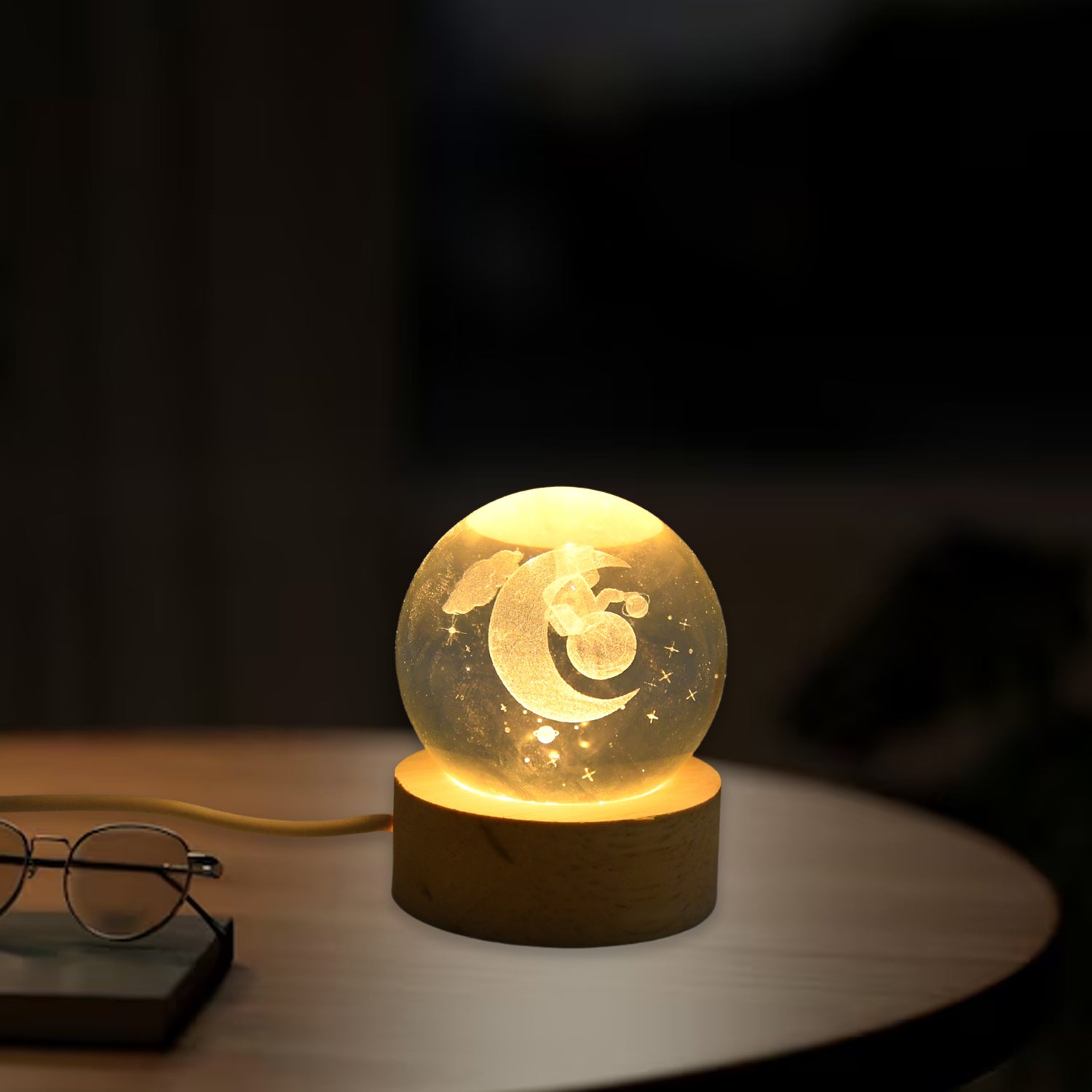 3D Crystal Ball lamps With Base (1 Pc / Mix Design) - Image 4