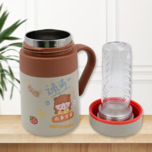 Stainless Steel Mug / Bottle Vacuum Insulated Cup with Handle & Small cup, Tumbler (550 ML)