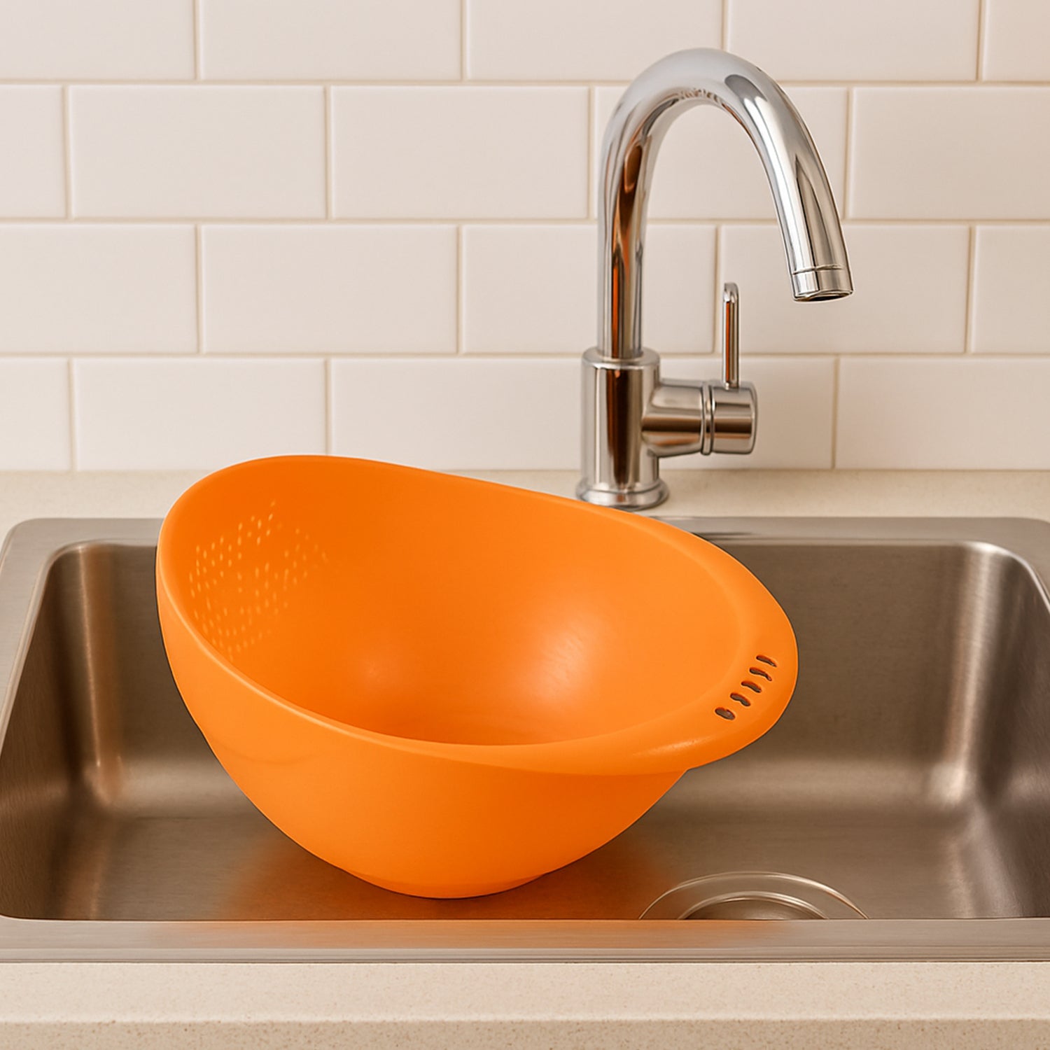 Virgin Rice Bowl Durable Plastic Strainer, Water Strainer | Vegetable & Fruits Washing Bowl - Image 3