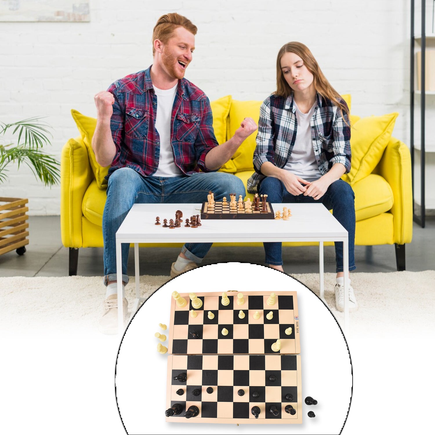 Folding Wooden Chess Board Set (30 × 30 Cm / 1 Set) - Image 3