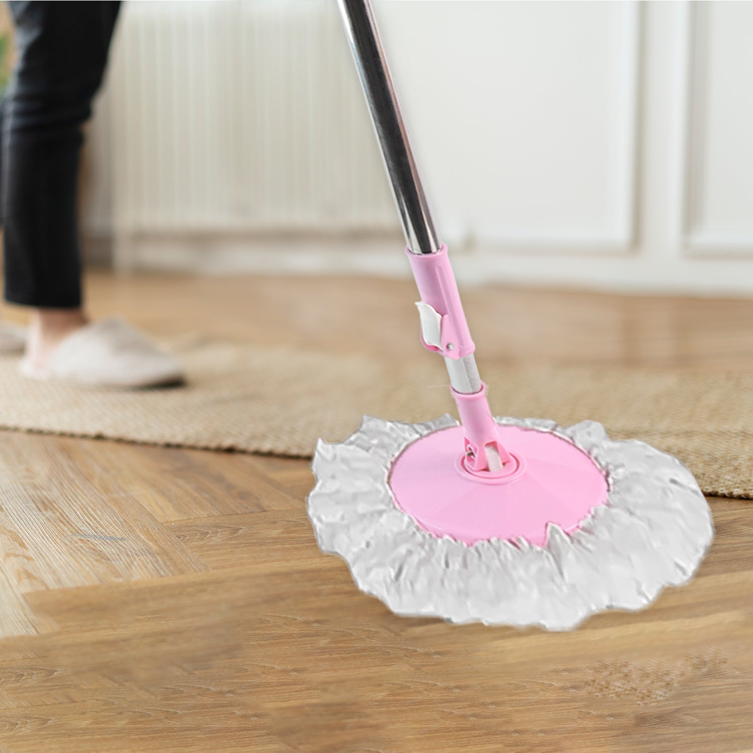 Home Cleaning Stainless Steel 360° Rotating Pole - Microfiber Mop with Adjustable Rod Stick Mix Color) - Image 4