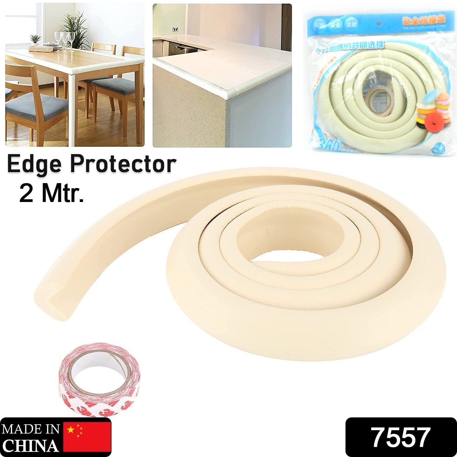 Corner Edge Protector – Soft Rubber Safety Bumper Guard for Baby Proofing Furniture, Table, & Bed (2 Mtr) - Image 2