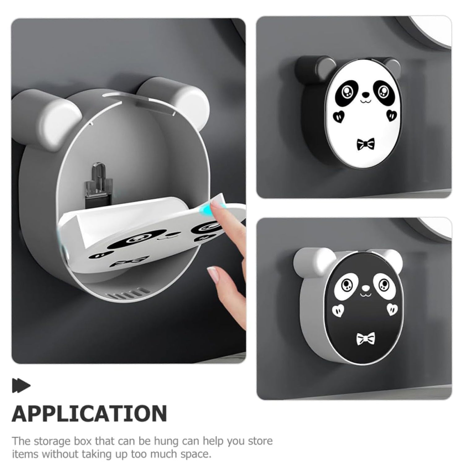 Plastic Cute Panda Soap Box – Wall Mounted Flip-Top Drain Soap Case (1 Pc) - Image 5