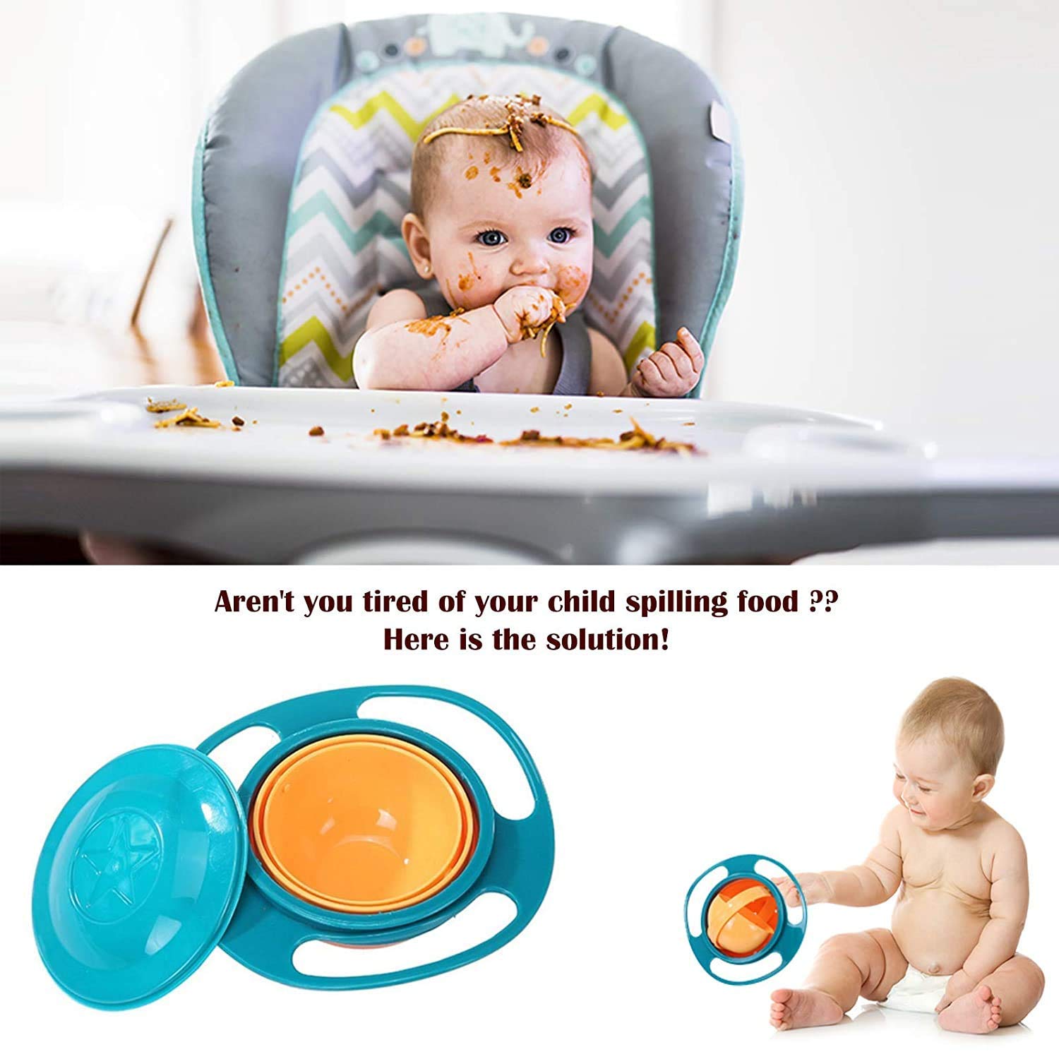 Rotating Baby Bowl used for serving food to kids and toddlers etc. - Image 3
