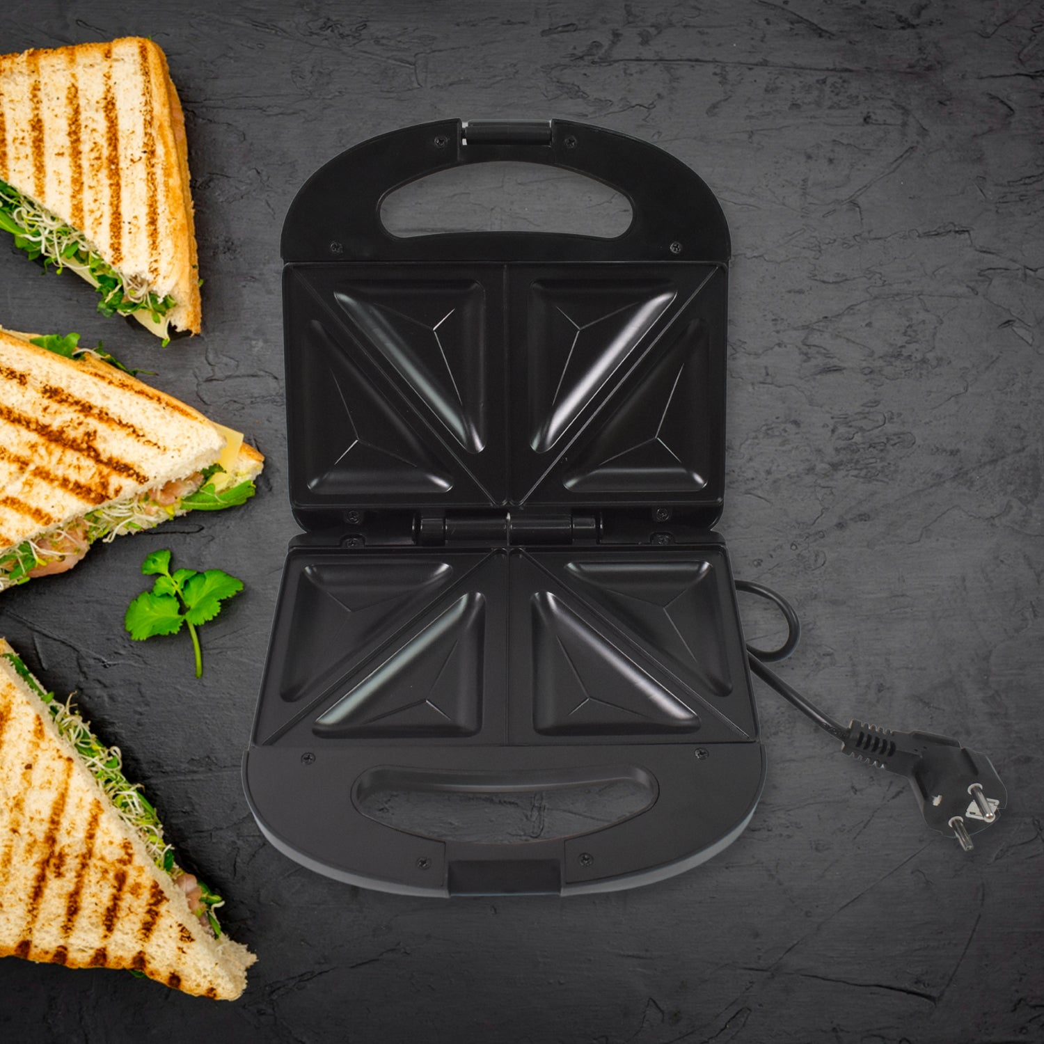 Sandwich Maker Makes Sandwich Non-Stick Plates| Easy to Use with Indicator Lights Sandwich toaster - Image 4
