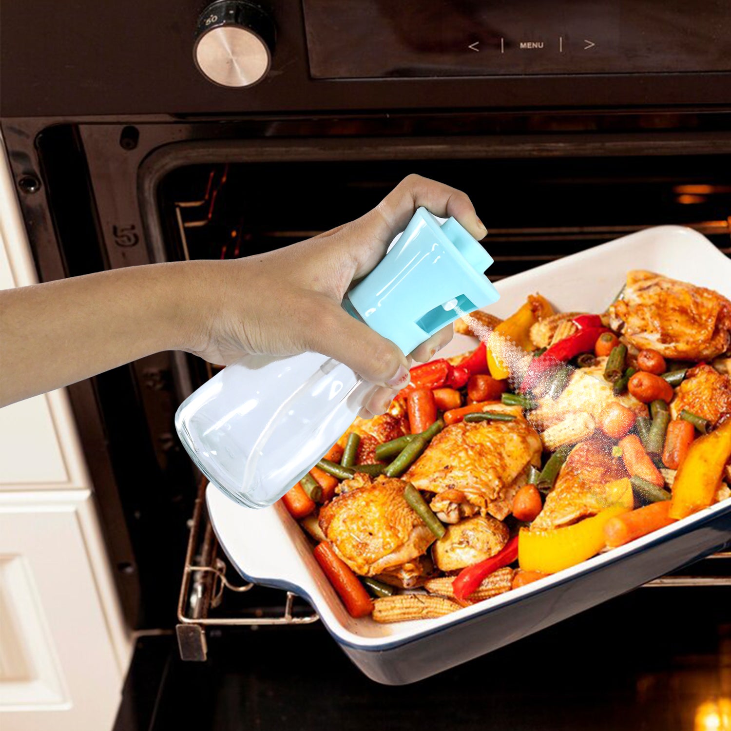 Oil Dispenser Bottle, Oil and Vinegar Cruet, Oil Sprayer Dispenser, Olive Oil Dispenser 170 ml Mist Oil Spray Bottle for Cooking with Plastic - Image 4