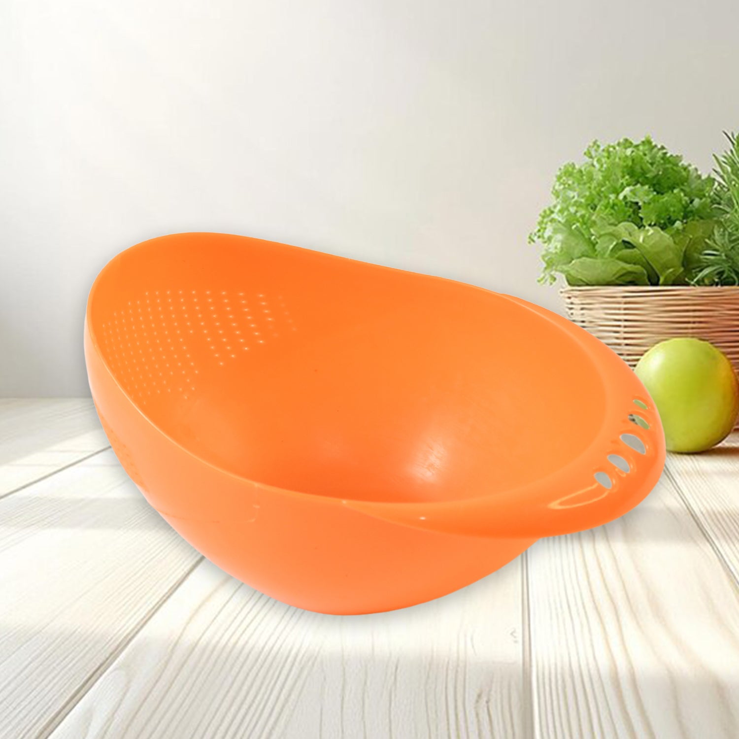 Virgin Rice Bowl Durable Plastic Strainer, Water Strainer | Vegetable & Fruits Washing Bowl - Image 4