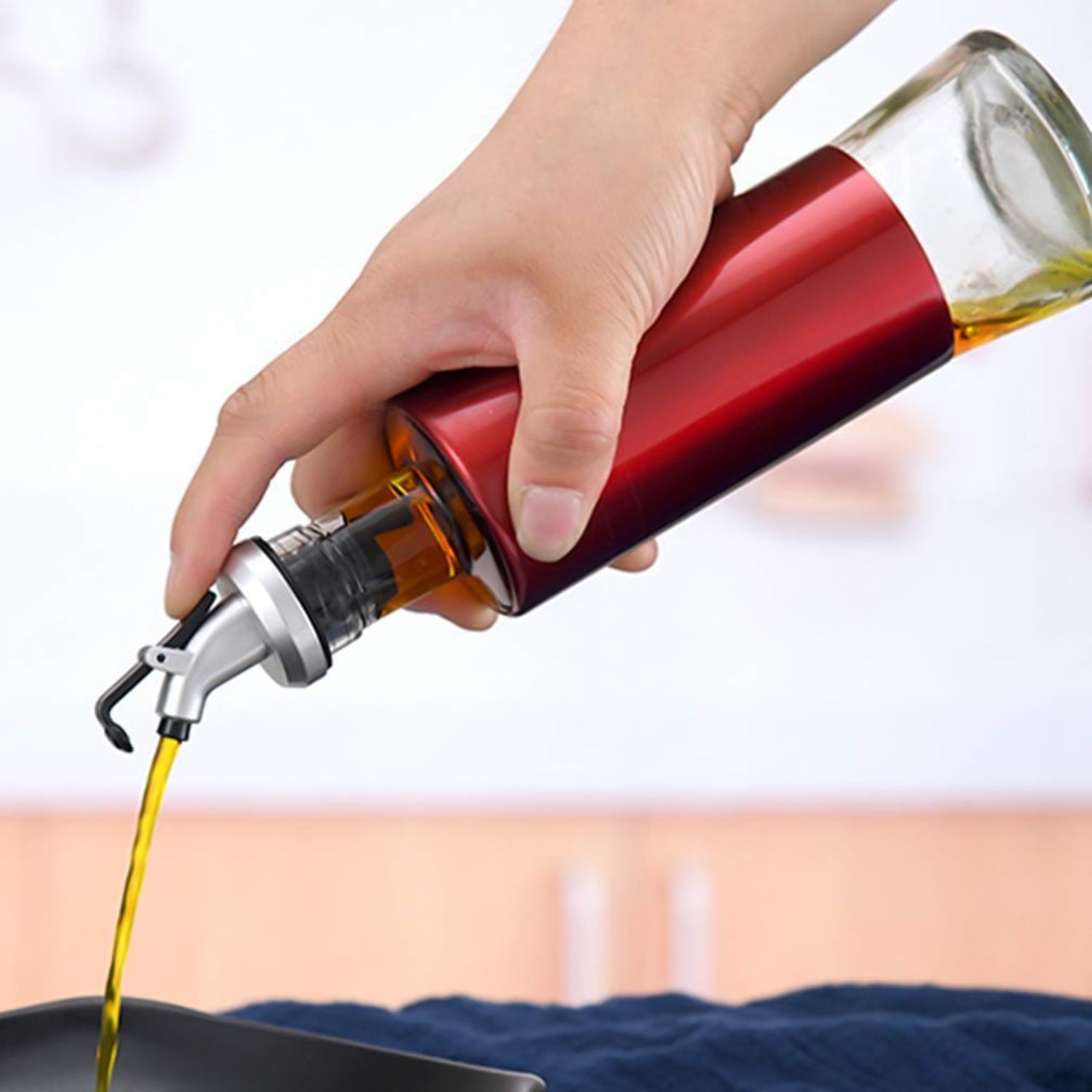 Glass Oil Dispenser with Plastic Covering, Oil and Vinegar Bottle (300 ml) - Image 6