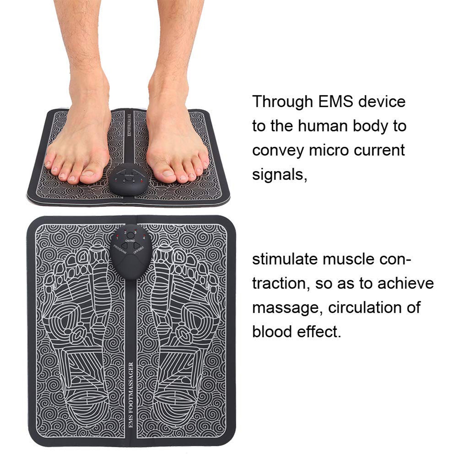 EMS Foot Massager, Electric Feet Massager, Deep Kneading Circulation Foot Booster for Feet and Legs Muscle Stimulator, Folding Portable Electric Massage Machine (Mix Design) - Image 10