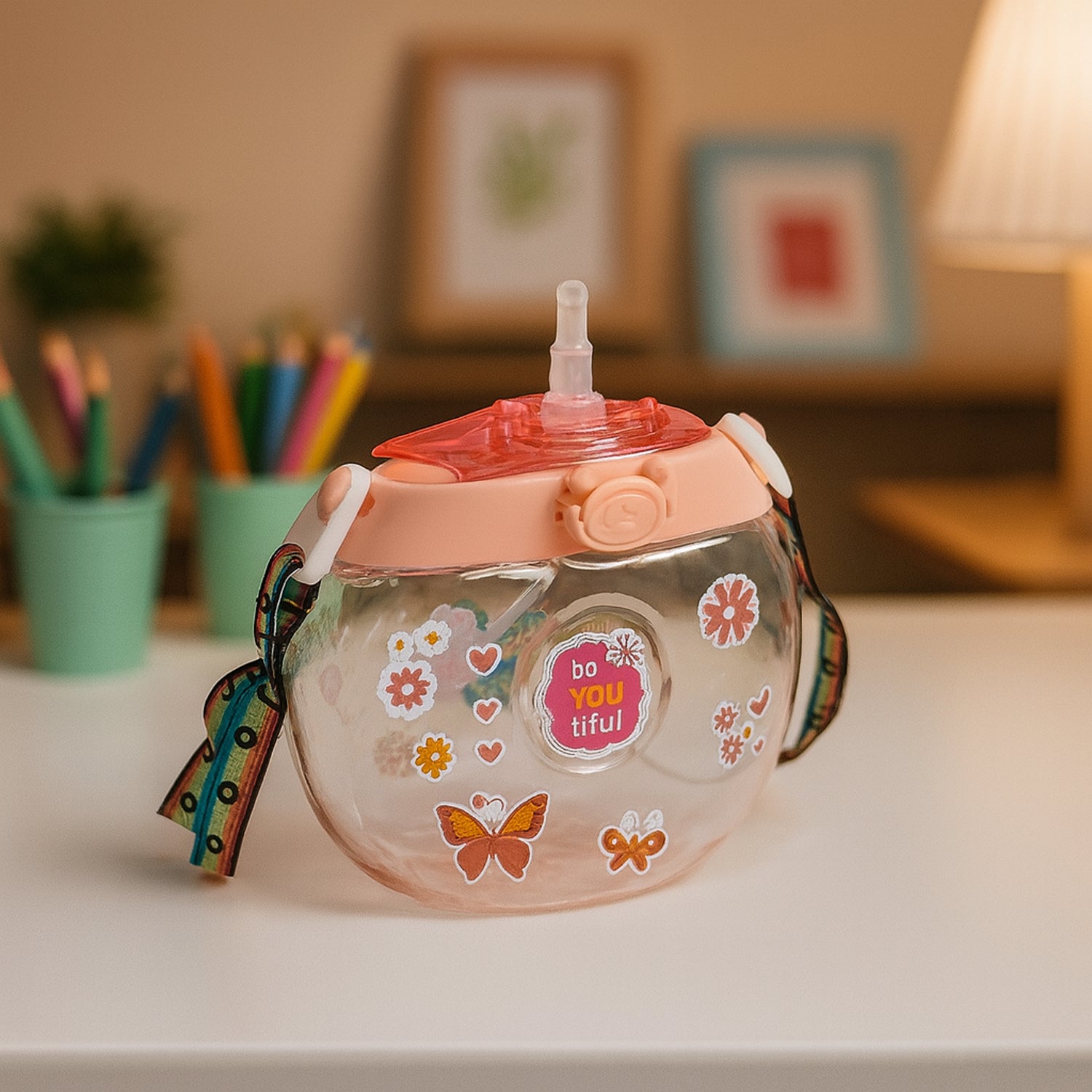 Round Belly Shape Kids Water Bottle (400Ml / 1 Set ) - Image 6