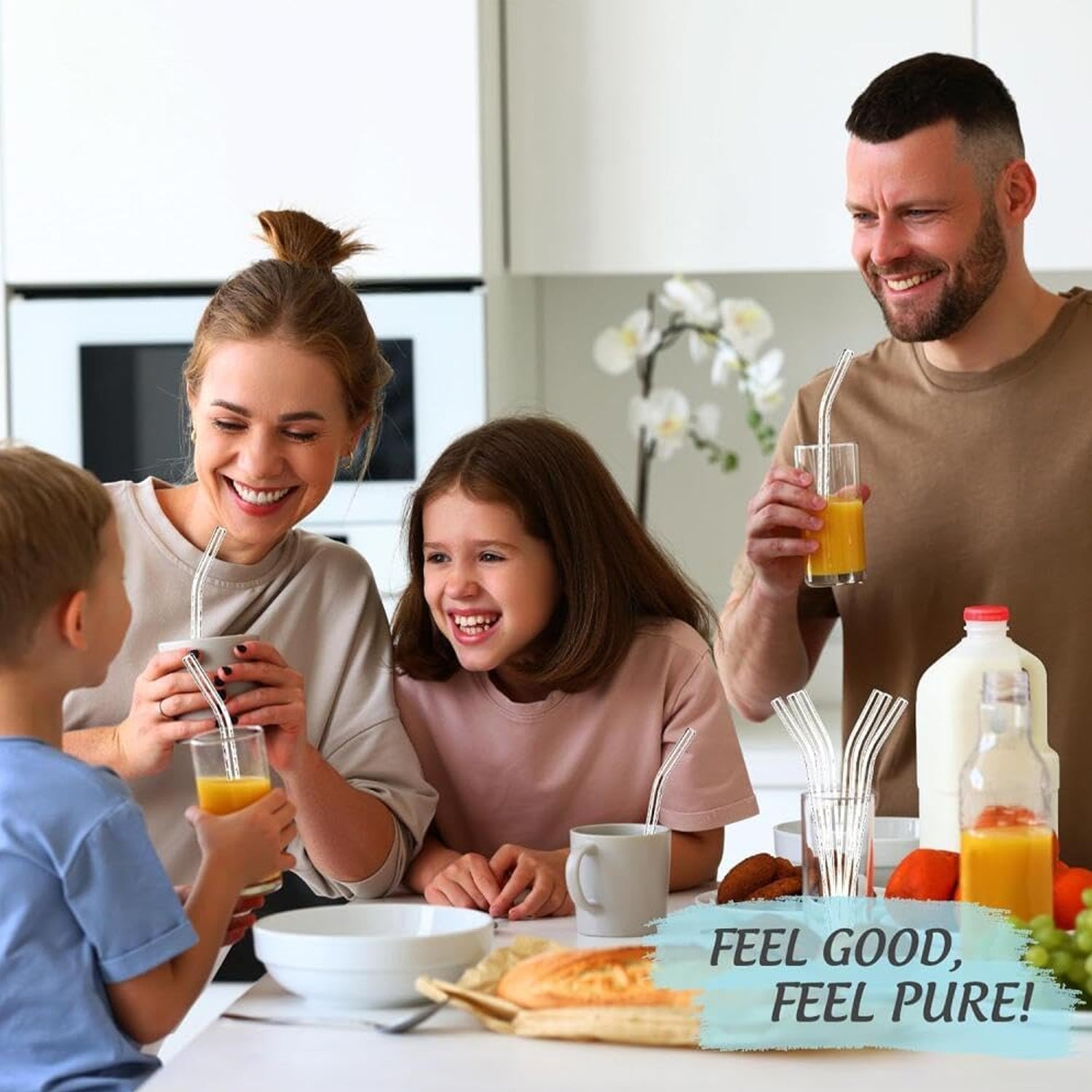 Reusable Glass Straws Clear Glass Drinking Straw 5Pc - Image 5