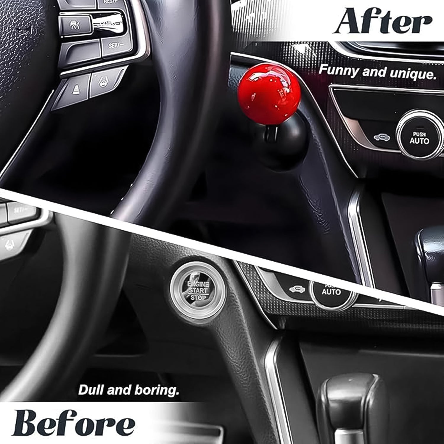 Ball Design Car Push Start Button Rocker / Cover (1 Pc) - Image 4
