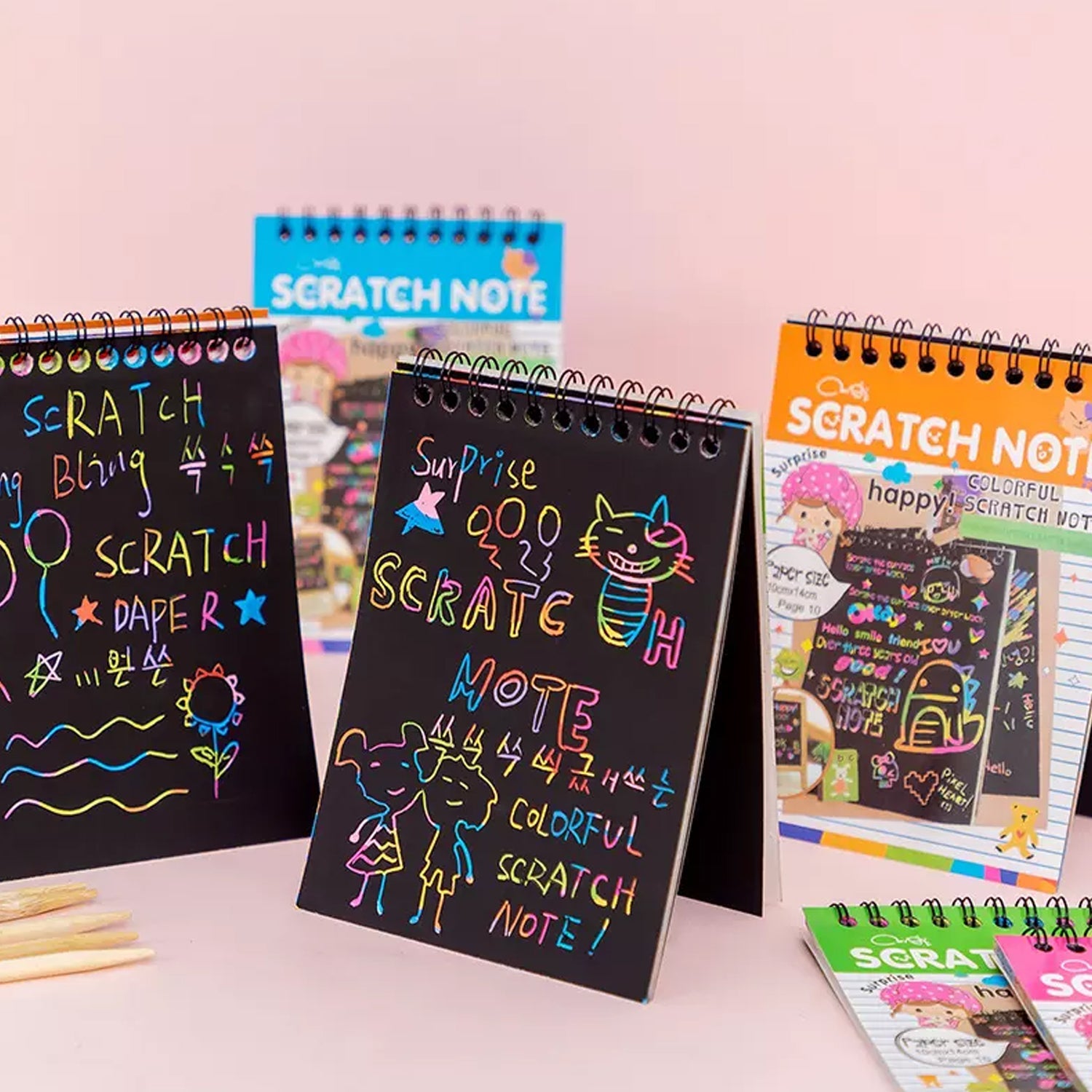 Crafts Rainbow Art Scratch Paper Book (10 Pages, Pack of 1) - Image 7