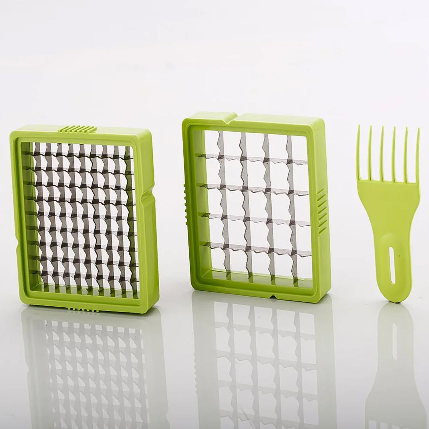 2-in-1 Potato Chipper & Slicer – French Fries Maker with Two-Blade Cutter (1 Pc) - Image 3