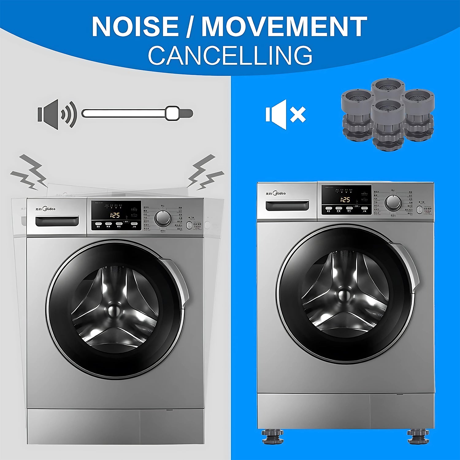 Adjustable Anti-Vibration Pads for Washing Machine and Refrigerator Base (4 Pc) - Image 6