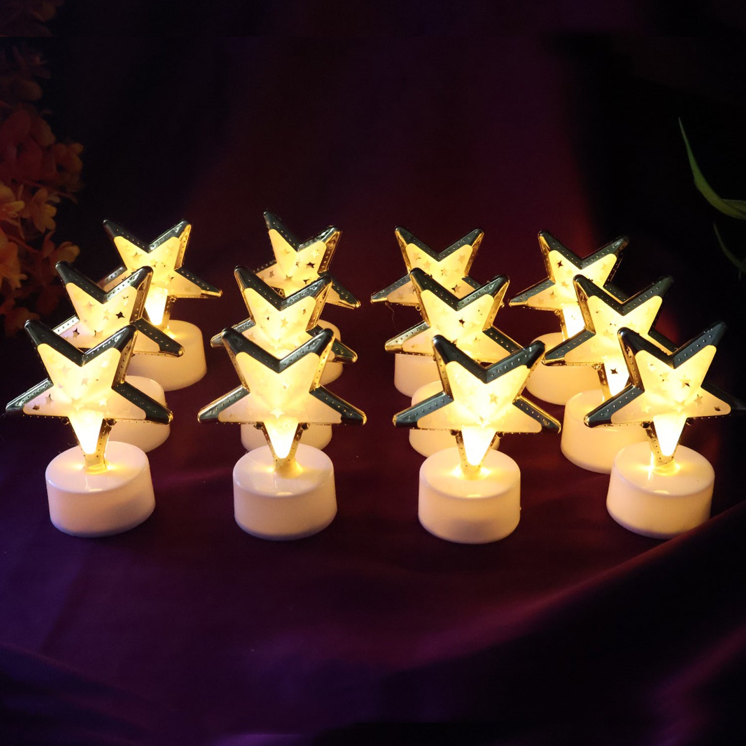 Decorative Star Shaped Flameless LED Candles (12 Pc) - Image 6