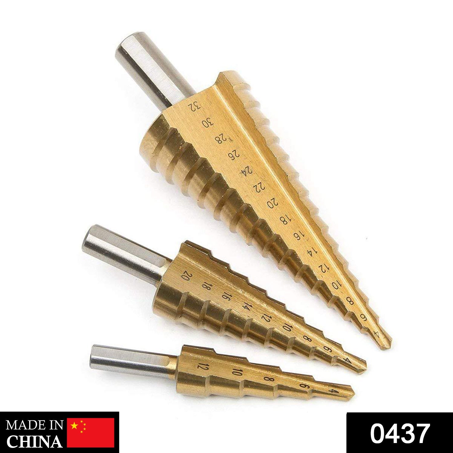 3X Large HSS Steel Step Cone Drill Titanium Bit Set Hole Cutter (4-32, 4-20, 4-12mm) - Image 2