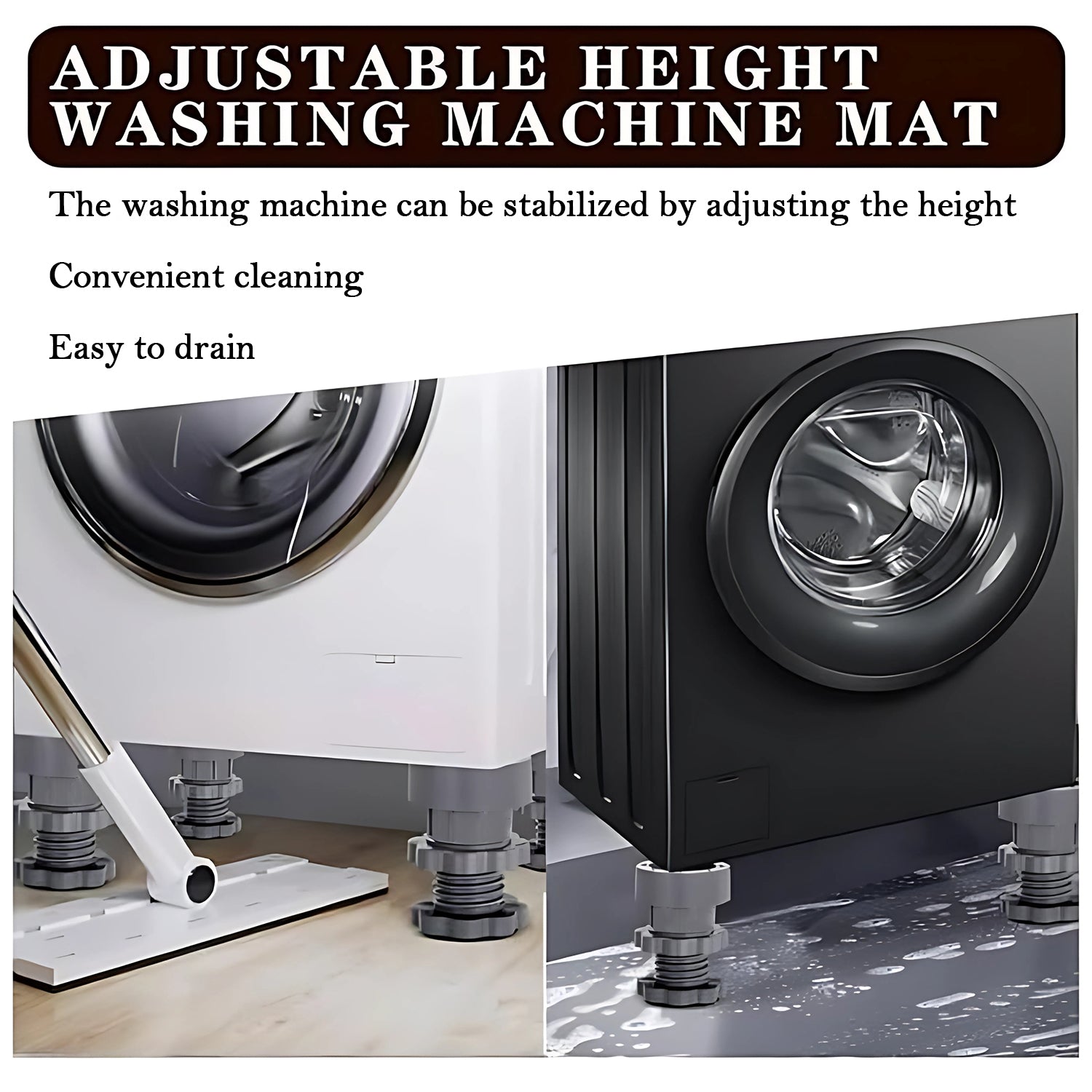 Adjustable Anti-Vibration Pads for Washing Machine and Refrigerator Base (4 Pc) - Image 7