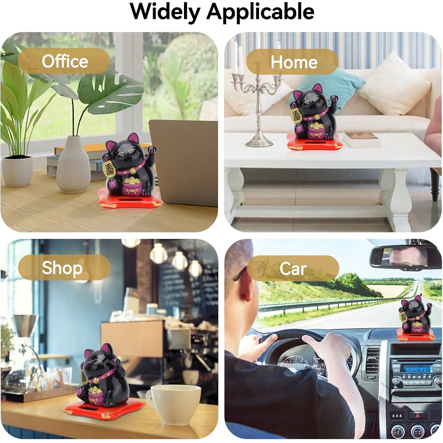 Solar Powered Happy Cat Beautiful with Arm Waves Wealth Cat (1 Pc / Mix Color) - Image 7