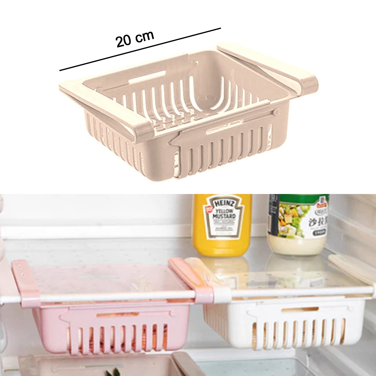 Fridge Organizer Drawer - Adjustable Fridge Storage Basket ( 4pc Set ) - Image 7