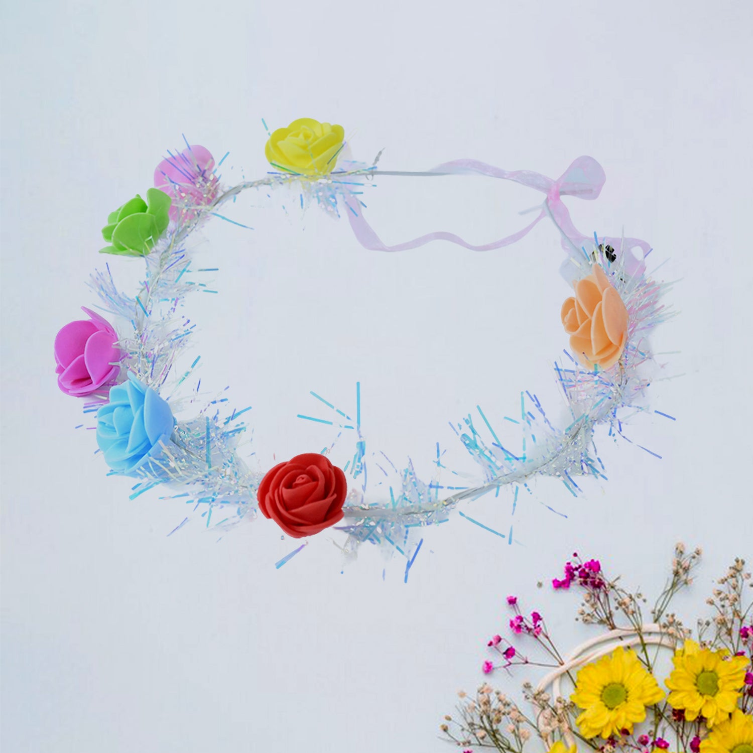 LED Flower Crown Headband – Multicolor Light-Up (1 Pc), Hair accessories - Image 7