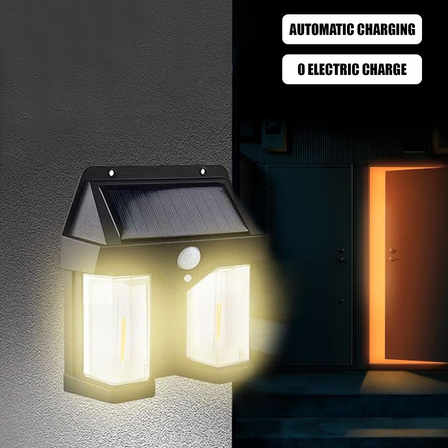 Outdoor Solar Wall Lamp Outdoor Waterproof High Quality Lamp Induction Garden Lamp Garden Villa Night Lamp Double Lamp Light (1 Pc) - Image 5