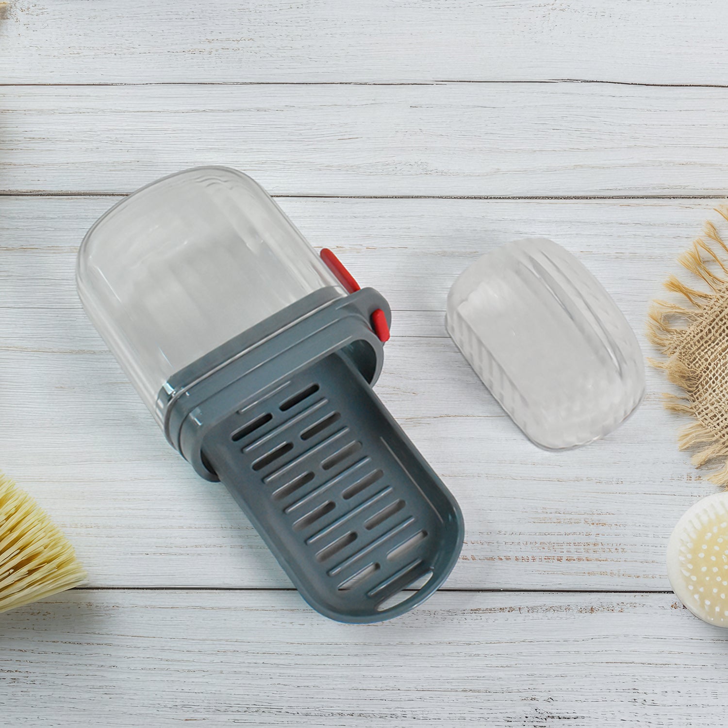 Multipurpose Soap Box Holder with Transparent Dust-Proof Lid ,Sabudani (1 Pc) - Image 6