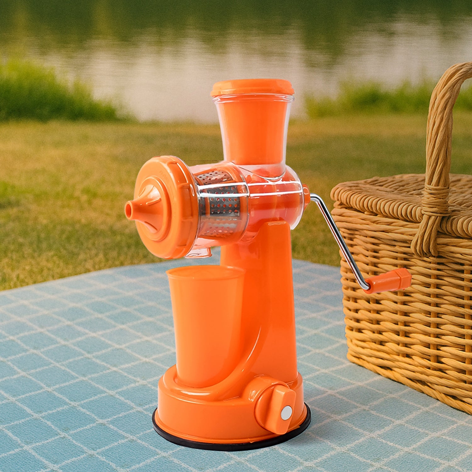 Manual Fruit Vegetable Juicer with Juice Cup and Waste Collector - Image 3