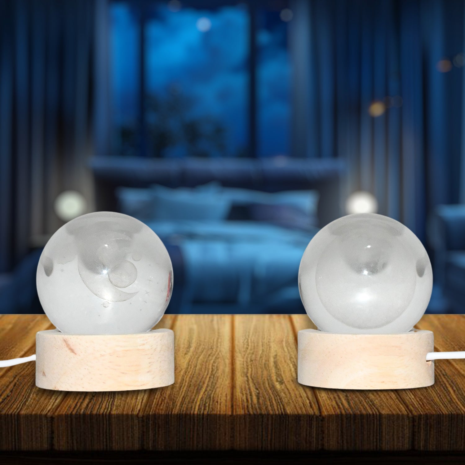 3D Crystal Ball lamps With Base (1 Pc / Mix Design) - Image 6
