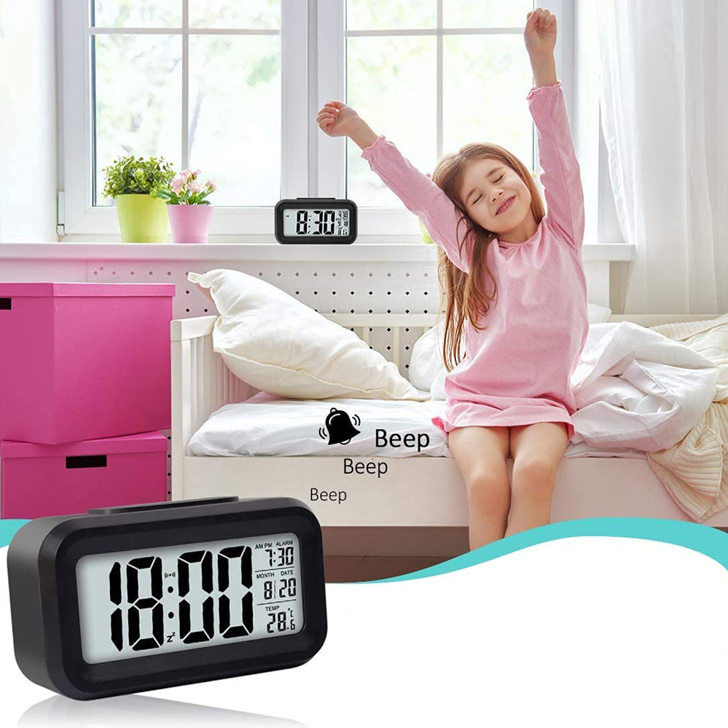 Digital LCD Alarm Clock with Backlight (1 Pc) - Image 6