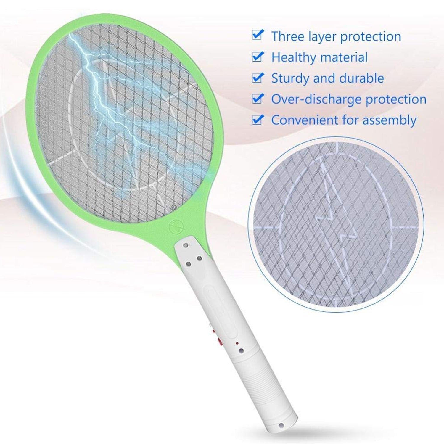 Rechargeable Electric Mosquito Killer Racket with Cable - Image 7