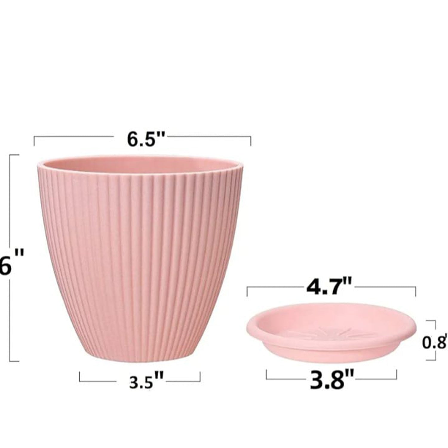Plastic Flower Pot with Bottom Tray (5 Pcs Set) - Image 8