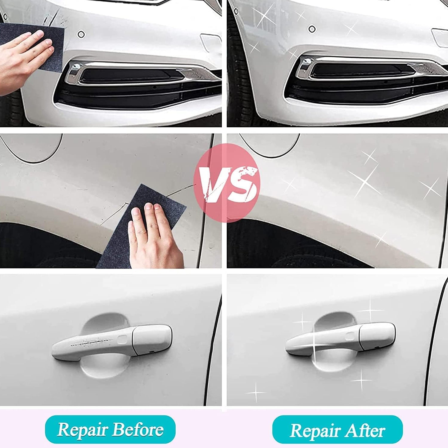 Nano Magic Car Scratch Remover Cloth, Multipurpose Scratch Repair Cloth, Cloth for Car Paint Scratch Repair, Easy to Repair Slight Scratches on the Surface Polishing Repeatable Use for All Kinds of Car (45 ML Repair Solution, 2 Gloves, 2 nano Cloth) - Image 5