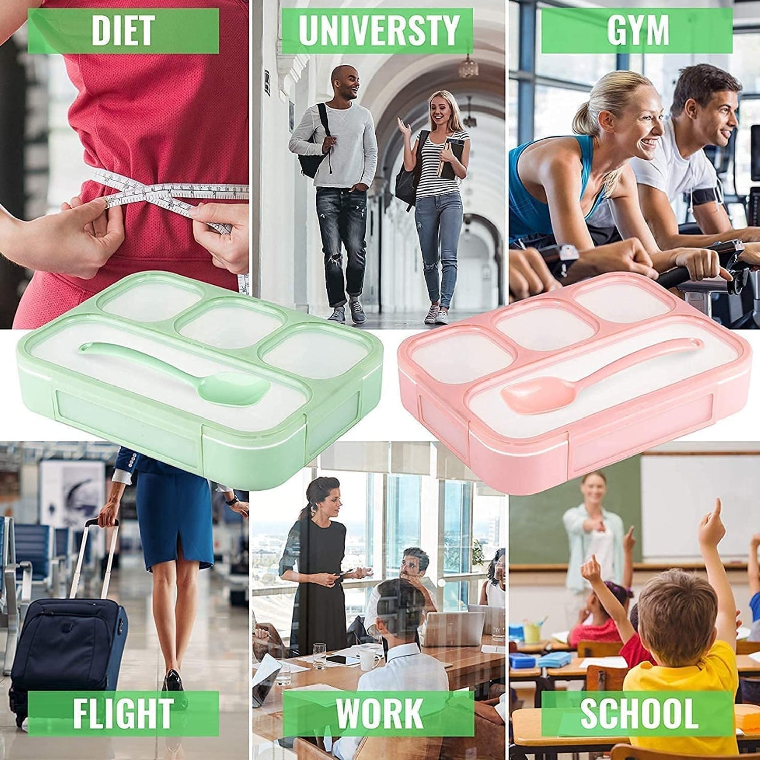 Leak-Proof Lunch Box with 4 Compartments for School & Office Use - Image 7