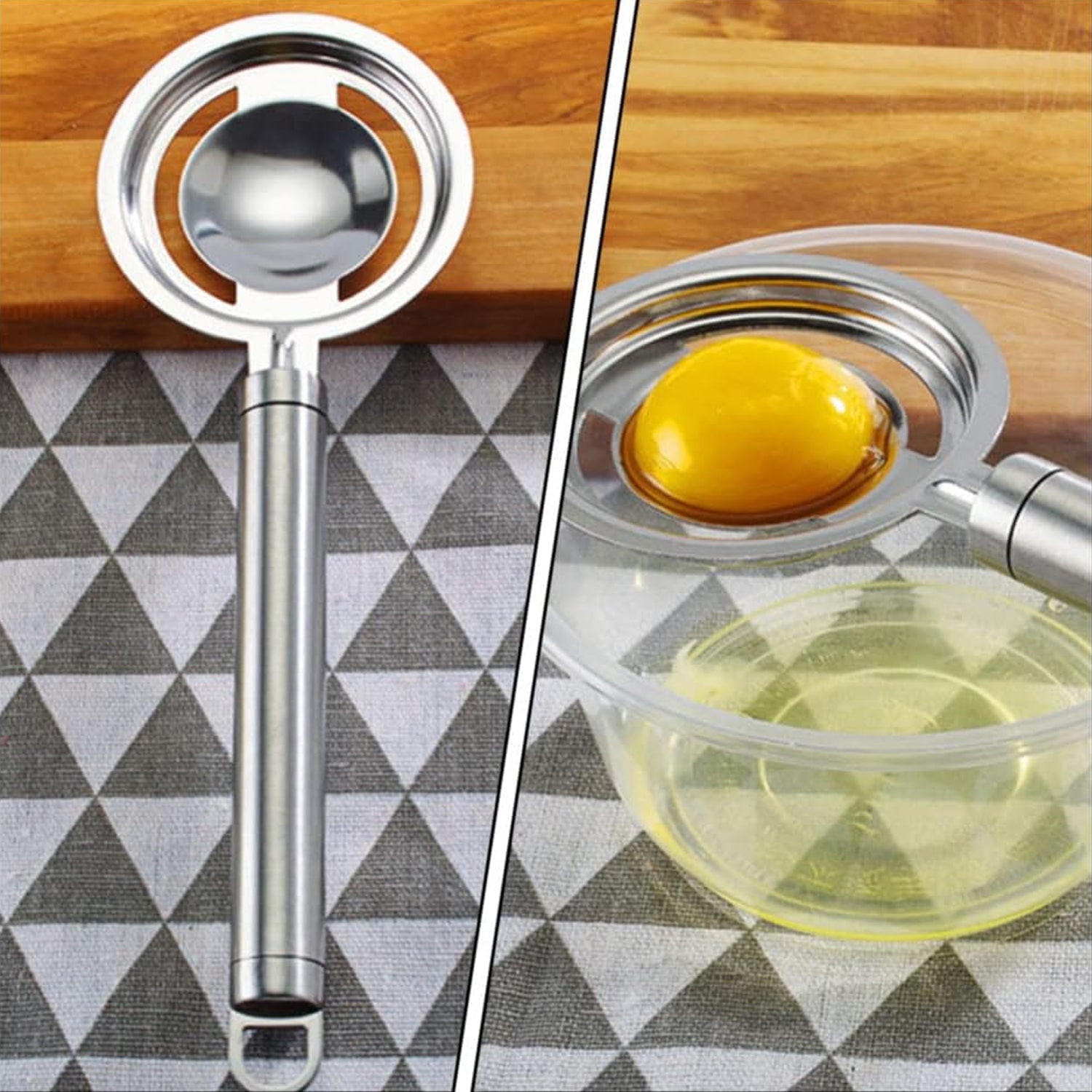 kitchen tools Egg Yolk White Separator Stainless Steel Egg White Separator Tools Eggs Yolk Filter Gadgets Kitchen Gadgets Separating Funnel Spoon Egg Divider Tools - Image 9