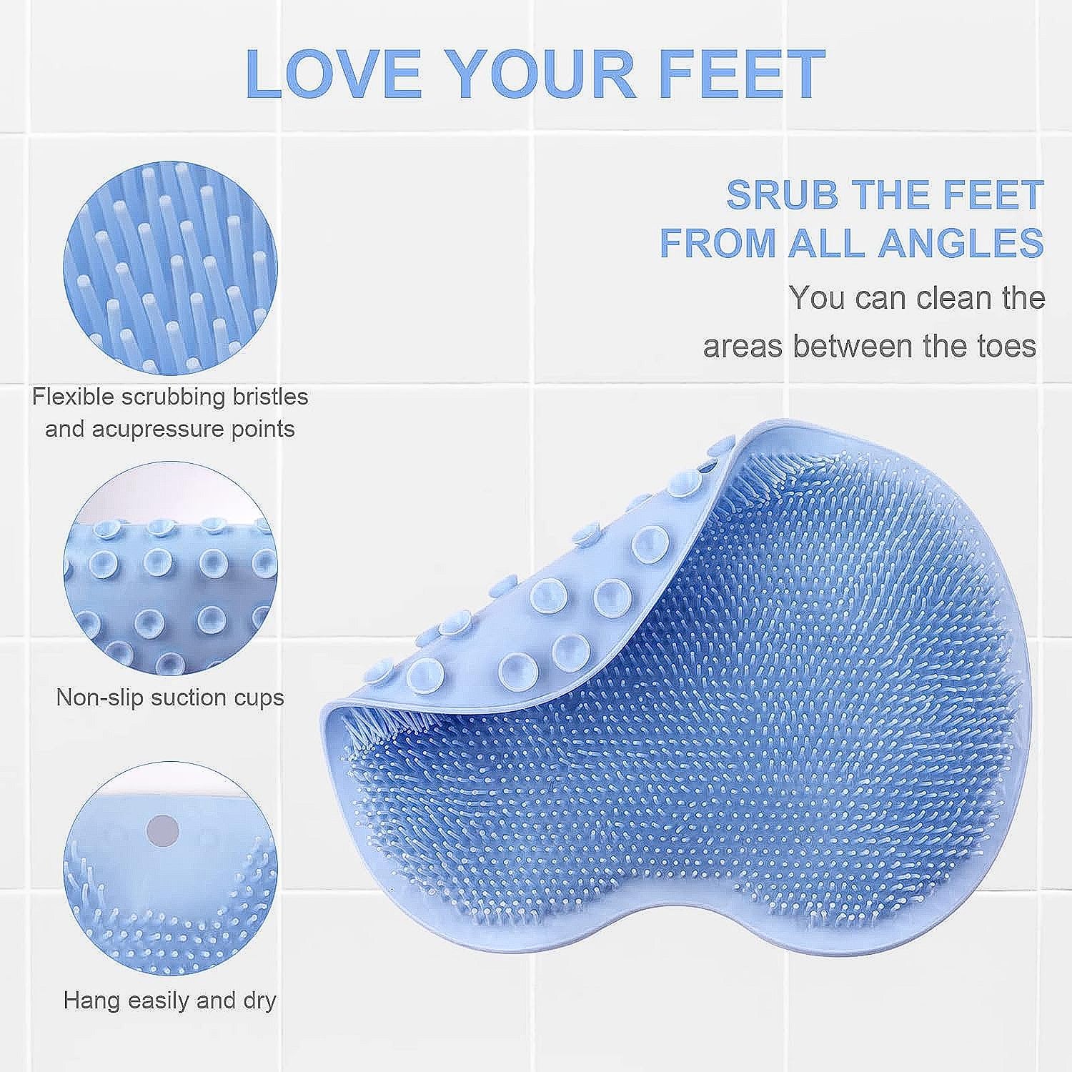 Silicone Bath Massage Cushion – Suction Cup Exfoliating Foot Scrubber & Mat - Image 6