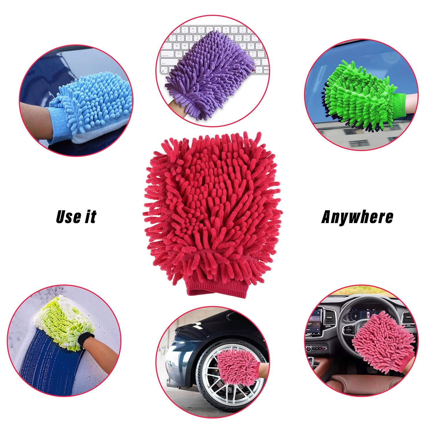 double sided microfiber hand glove duster (Mix Color) - Image 3