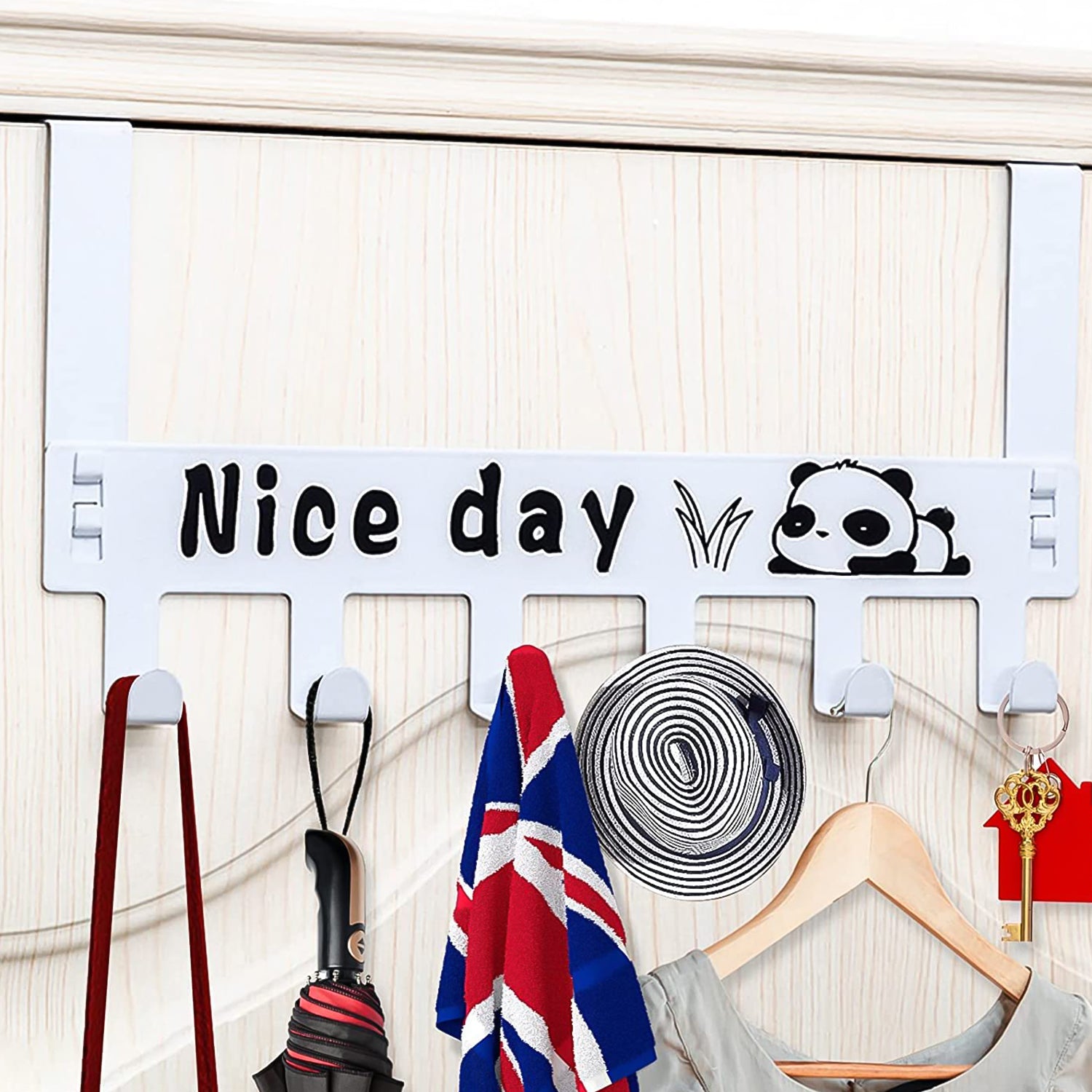 Heavy-Duty Carbon Steel Over Door Hook Rack for Towels & Coats (1 Pc, 6 Hooks) - Image 10