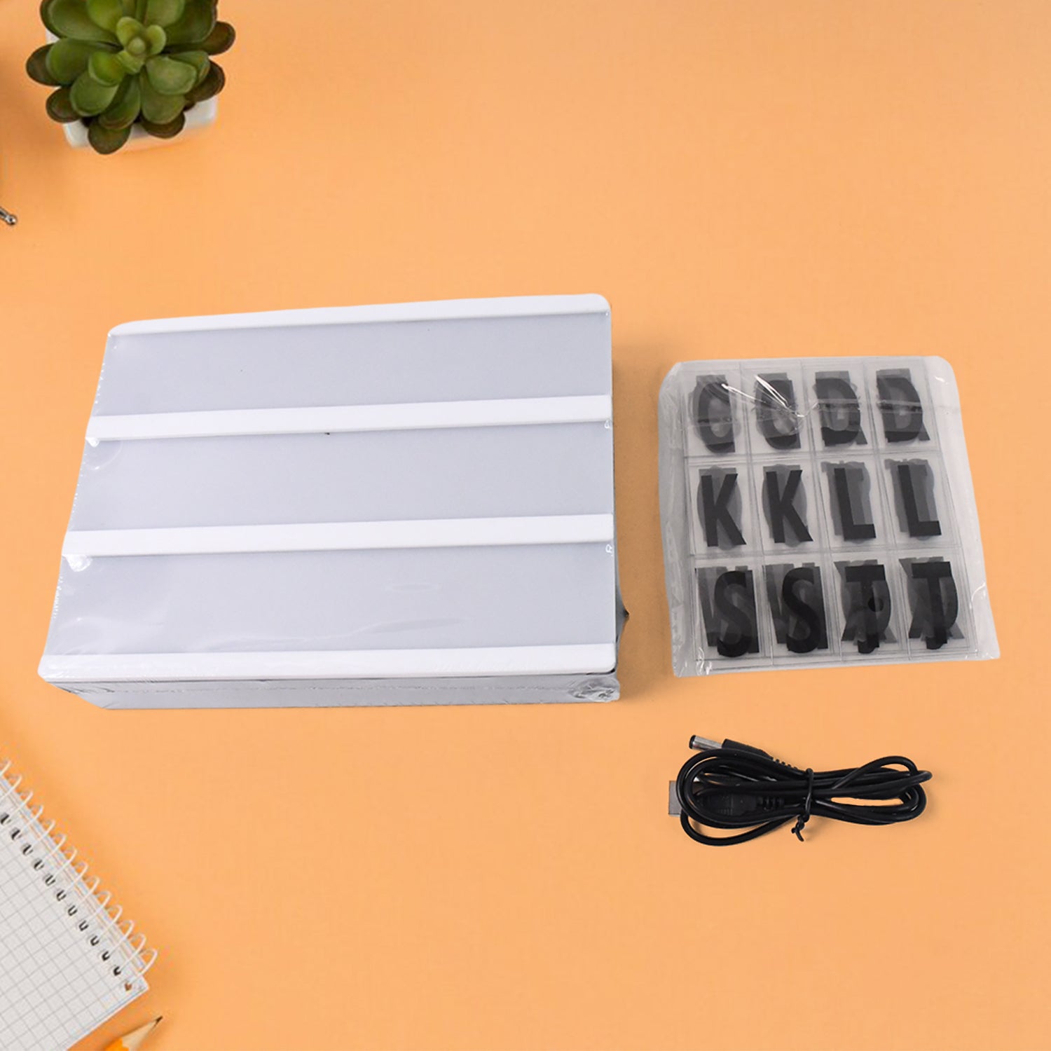 Black Mini A6 Magnetic Cinematic Light Box with 82 Characters and 10 Emojis (1 Set) - Image 6