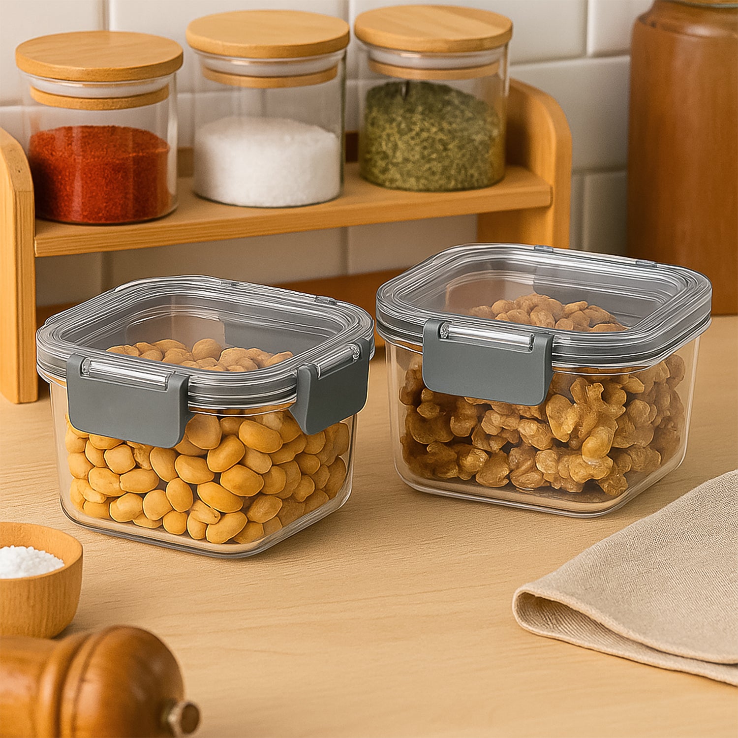 Apex Press N’ Lock Airtight Food Storage Container Set (2Pc/450ml) Approx - Image 3
