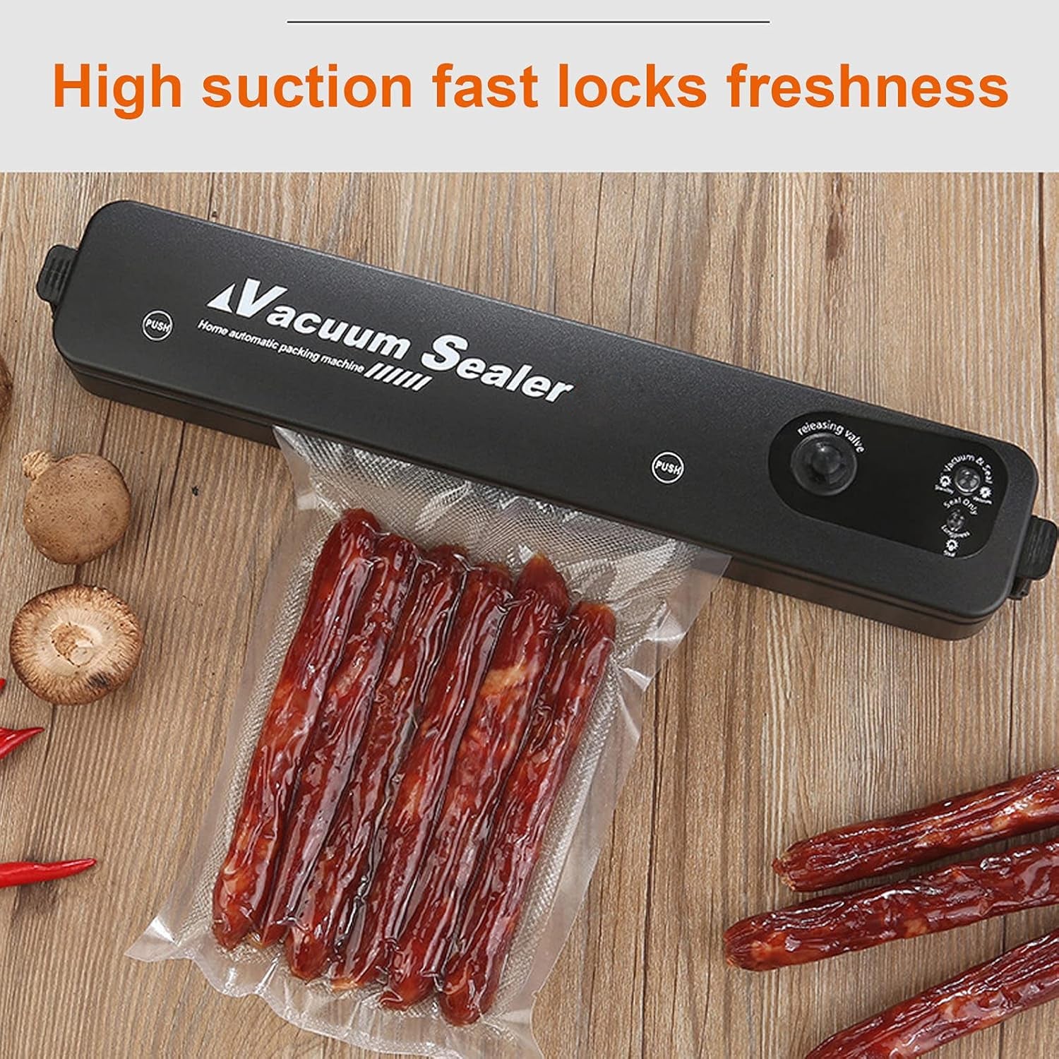 Vacuum Sealer Machine with 10 Bags, Automatic Hands-Free, Smart Food Preservation (1 Set) - Image 6