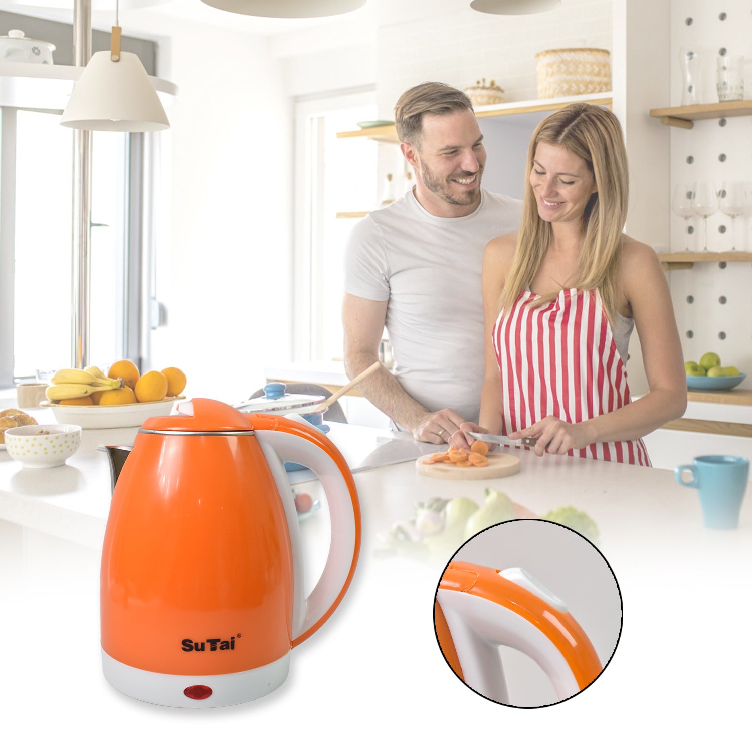 Electric Kettle Boil Dry Protection & Auto-Shut Off (1500-2000W / 2 Ltr.) - Image 6